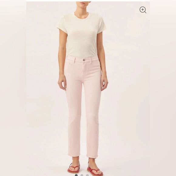 DL1961 Light Pink Straight Leg Women's Pants - Picture 1 of 13